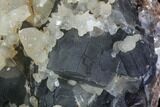 Calcite Crystals On Green/Purple Fluorite - Pakistan #90650-1